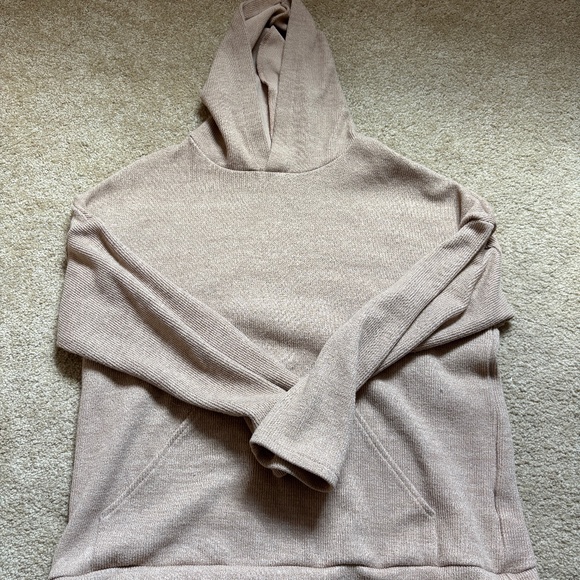 Beige Knit Lounge Set – Hoodie + Wide Leg Pants (Petite Hem) - Picture 1 of 6
